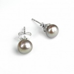 Grey Freshwater Pearl Stud Earrings by Peace Of Mind